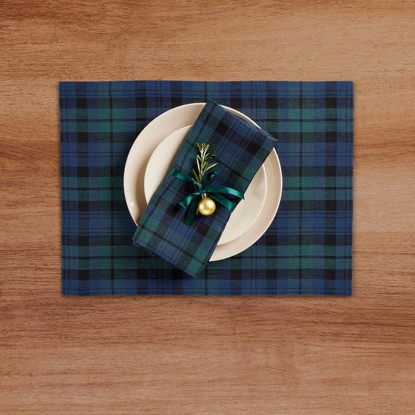 Solino Home Blackwatch Plaid Napkins Blue & Green