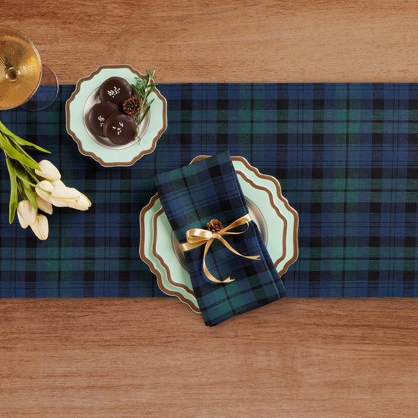 Solino Home Blackwatch Plaid Napkins Blue & Green