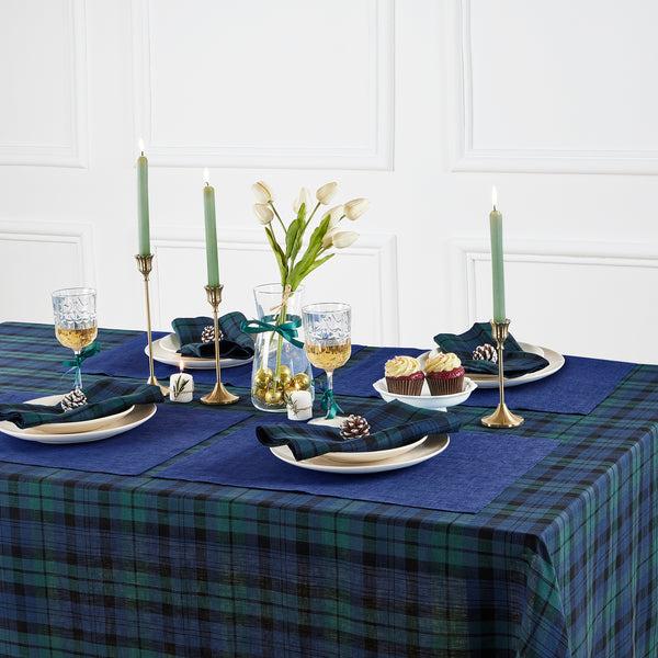 Solino Home Blackwatch Plaid Tablecloth Blue & Green