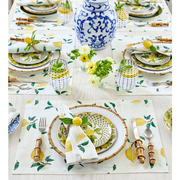 Solino Home Botanical Lemon Placemats Off White