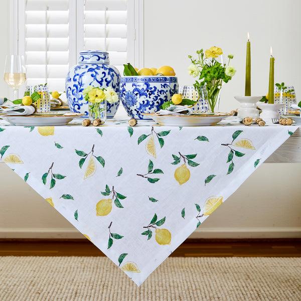 Solino Home Botanical Lemon Table Throw White