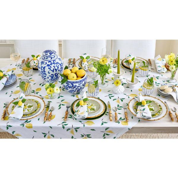 Solino Home Botanical Lemon Table Throw White