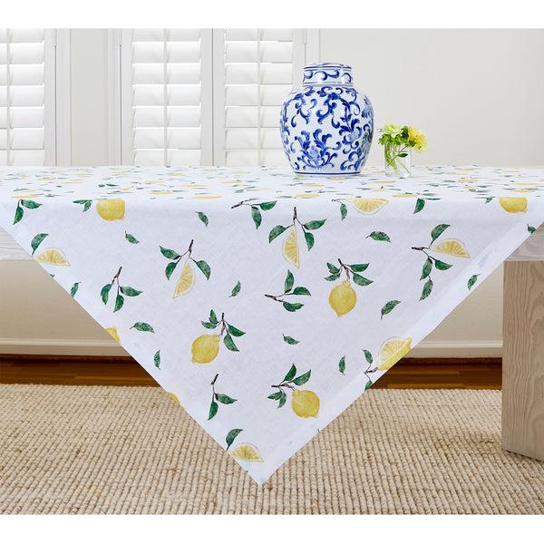 solino home Botanical Lemon Table Throw White