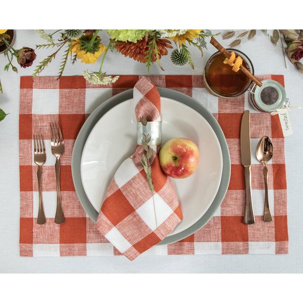 Solino Home Buffalo Check Placemats Cinnamon & White