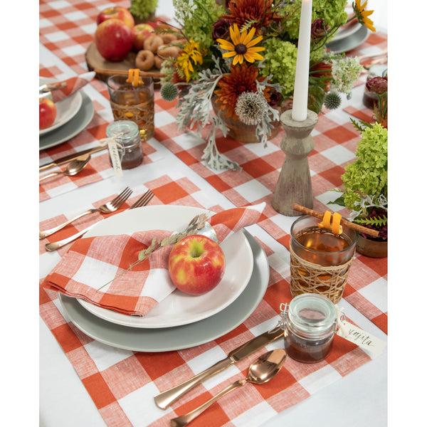 Solino Home Buffalo Check Placemats Cinnamon & White