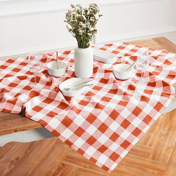 Solino Home Buffalo Check Table Throw Blue & White