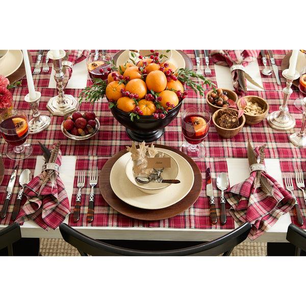 Solino Home Burgundy Plaid Placemats Burgundy
