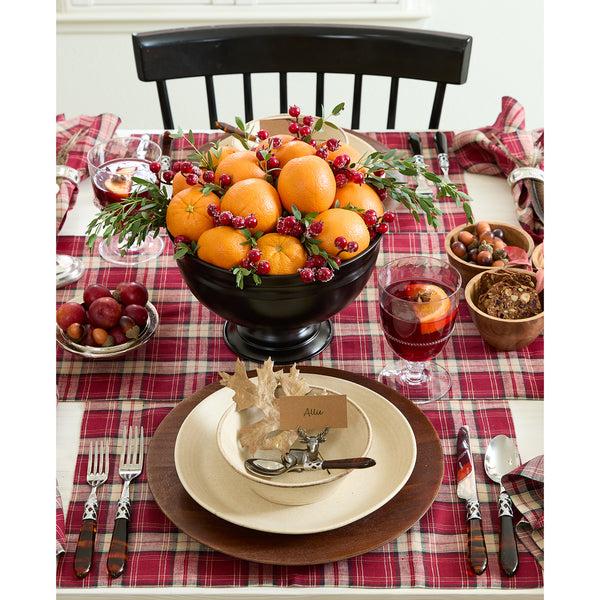 Solino Home Burgundy Plaid Placemats Burgundy