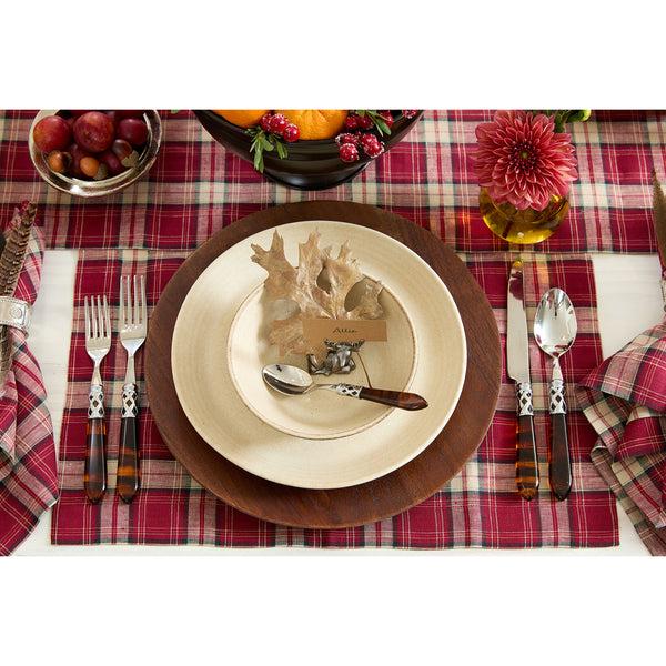 Solino Home Burgundy Plaid Placemats Burgundy