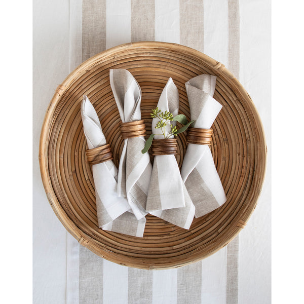 Solino Home Cabana Stripe Napkins Sky Blue & White