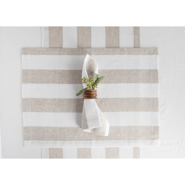 Solino Home Cabana Stripe Placemats Natural & White