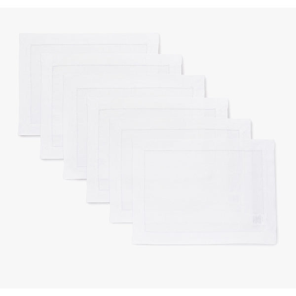 solino home Classic Hemstitch Placemats White