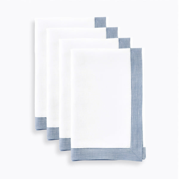 solino home Classic Napkins Chambray Blue & White
