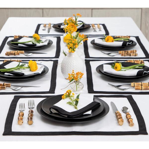 Solino Home Classic Placemats Blush Pink & White