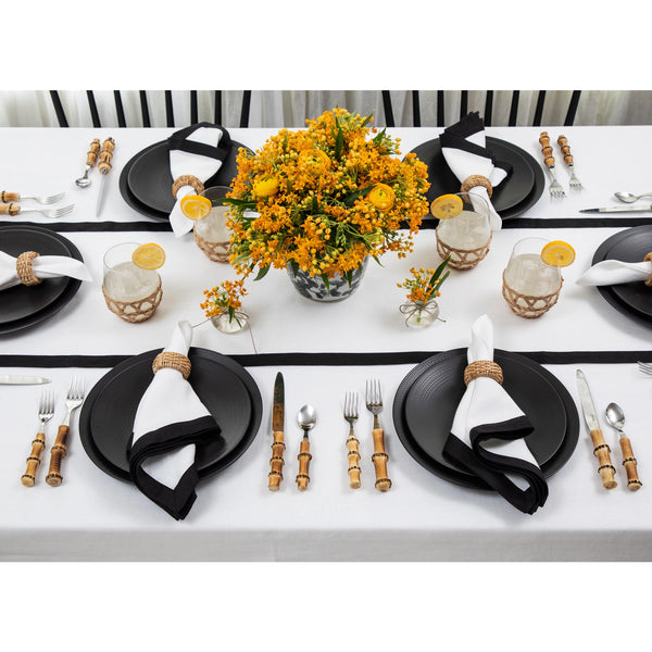 Solino Home Classic Table Runner Black & White