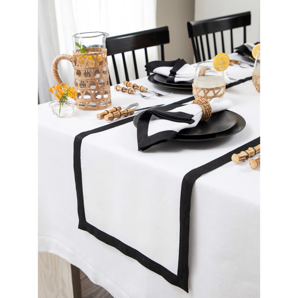 solino home Classic Table Runner Black & White