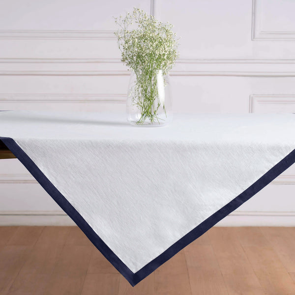 solino home Classic Table Throw Navy & White