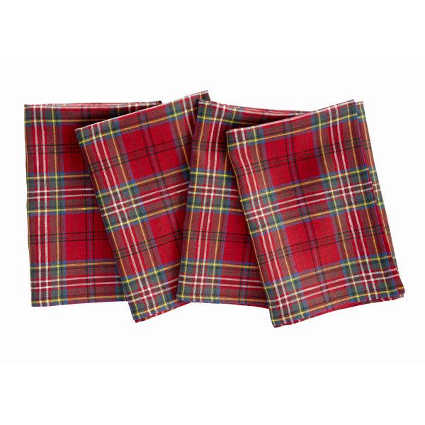 solino home Classic Tartan Plaid Napkins Red Plaid