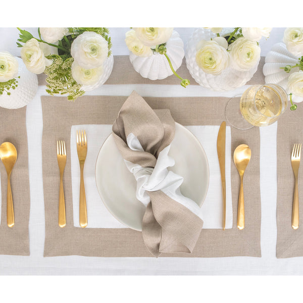 Solino Home Contempo Napkins Blush Pink & White