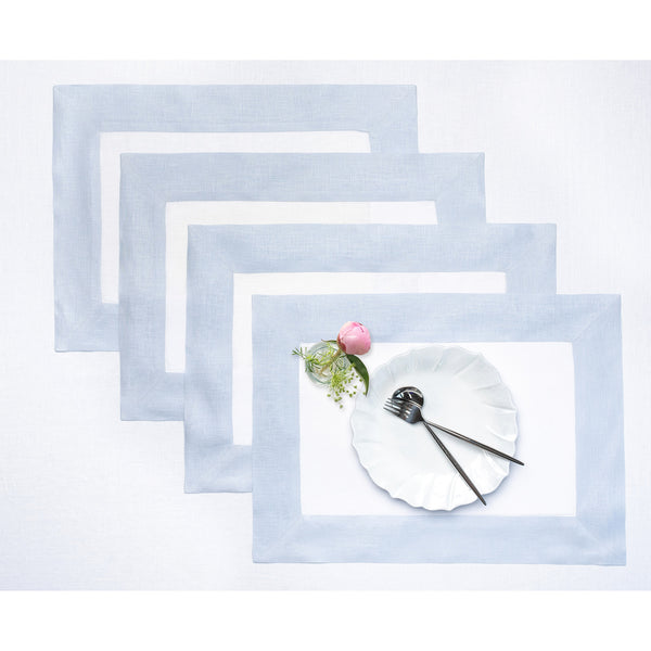 Solino Home Contempo Placemats Blush Pink & White