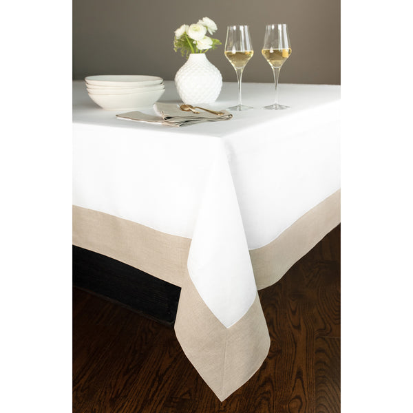 Solino Home Contempo Tablecloth Blush Pink & White