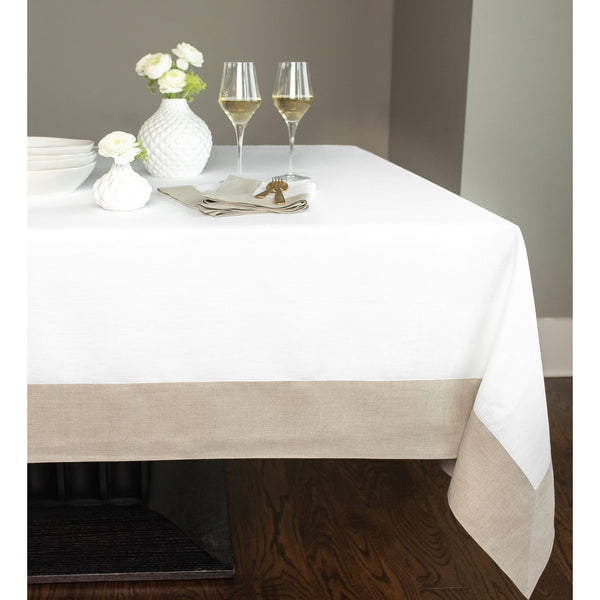 Solino Home Contempo Tablecloth Blush Pink & White