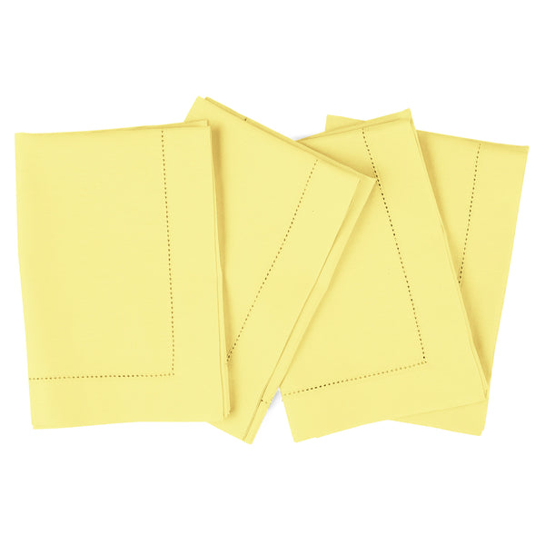 Solino Home Cotton Linen Hemstitch Napkins White