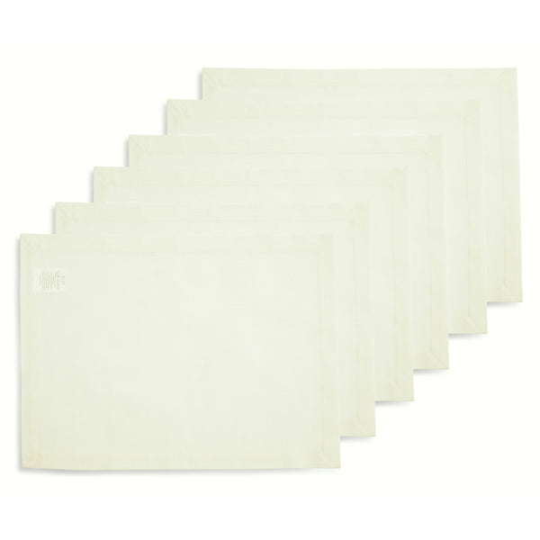 solino home Dru Cotton Linen Placemats Ivory
