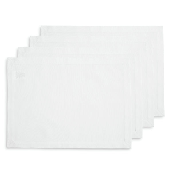 solino home Dru Cotton Linen Placemats White
