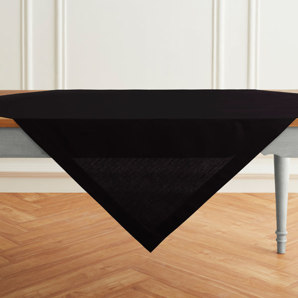 Solino Home Dru Cotton Linen Table Throw Black
