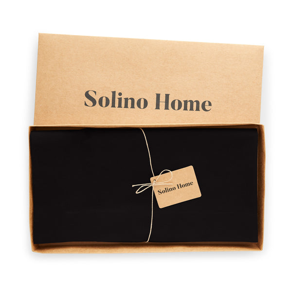 Solino Home Dru Cotton Linen Table Throw Black