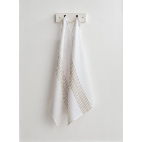 solino home Farmhouse Kitchen Towels Natural & White