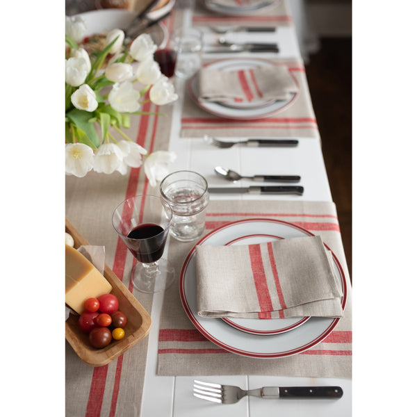 Solino Home French Stripe Napkins Black & Natural