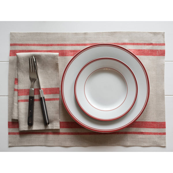 Solino Home French Stripe Placemats Red & Natural