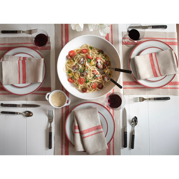 Solino Home French Stripe Table Runner Red & White