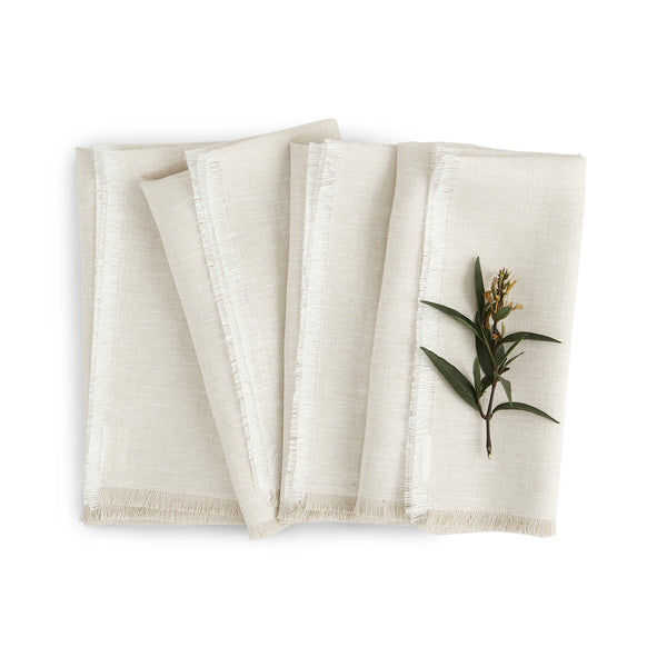 solino home Fringe Napkins Light Natural