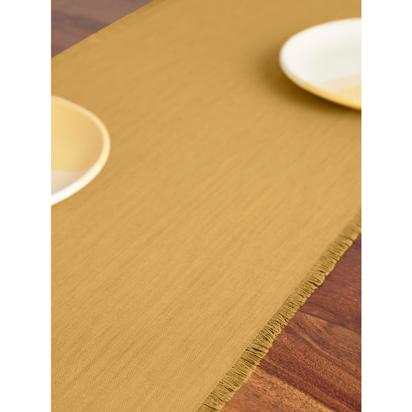 Solino Home Fringe Table Runner White