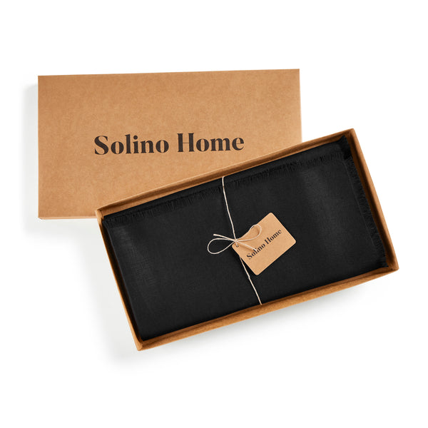 Solino Home Fringe Table Throw Black