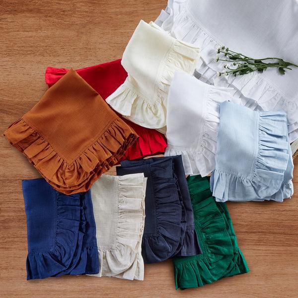 Solino Home Gabrielle Ruffle Napkins Pink Lemonade