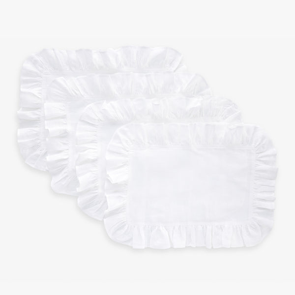 solino home Gabrielle Ruffle Placemats White