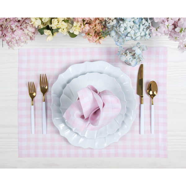 Solino Home Gingham Napkins Marshmellow Pink