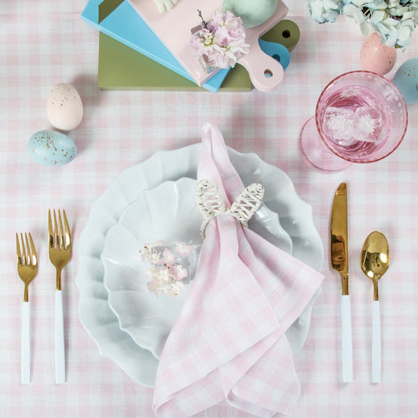 Solino Home Gingham Napkins Marshmellow Pink