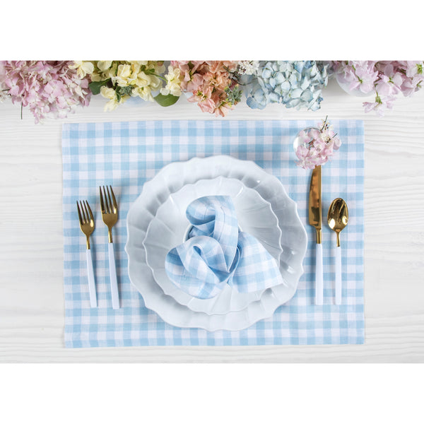 Solino Home Gingham Placemats Blue Bell
