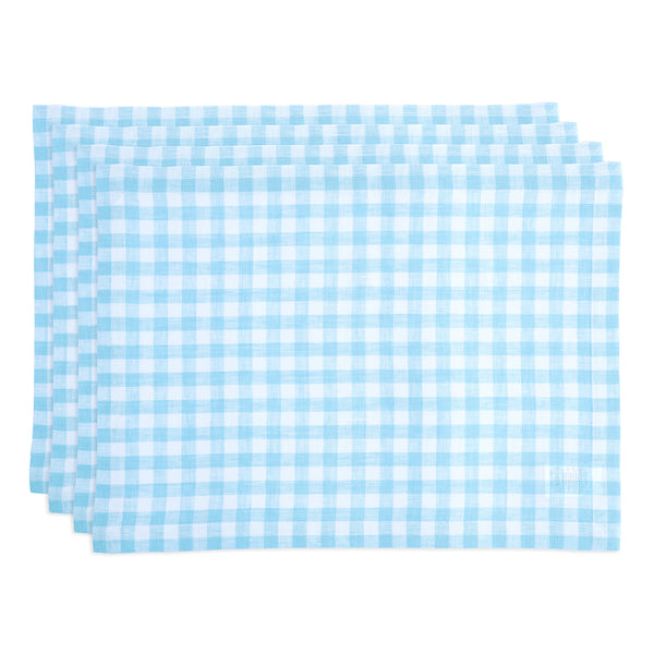 solino home Gingham Placemats Blue Bell