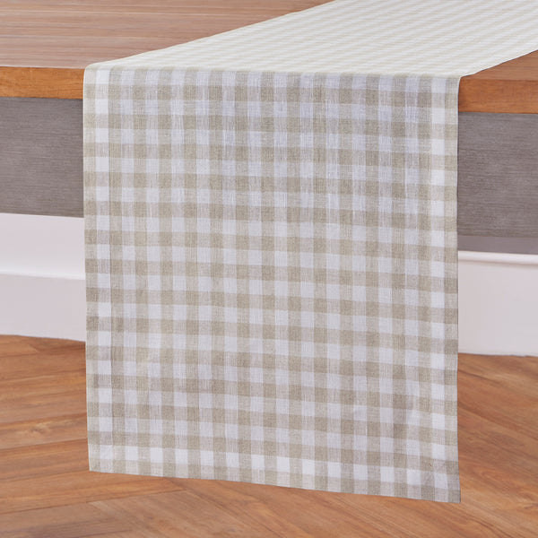Solino Home Gingham Table Runner Natural