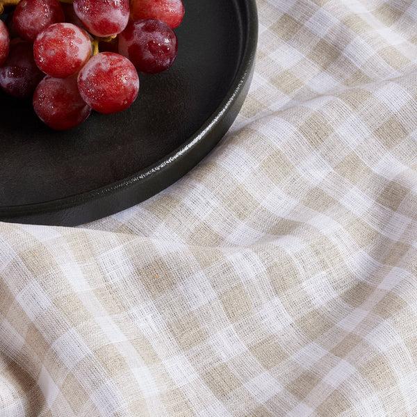 Solino Home Gingham Table Runner Natural