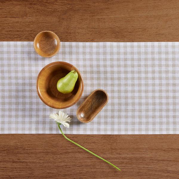 Solino Home Gingham Table Runner Natural