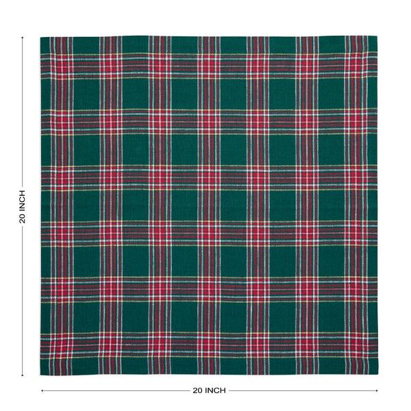 Solino Home Green Tartan Plaid Napkins Green