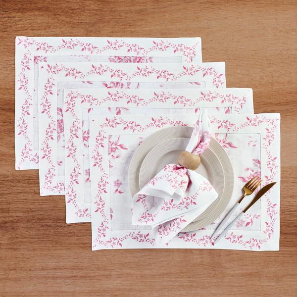 solino home Jolie Fleur Placemats Pink Floral