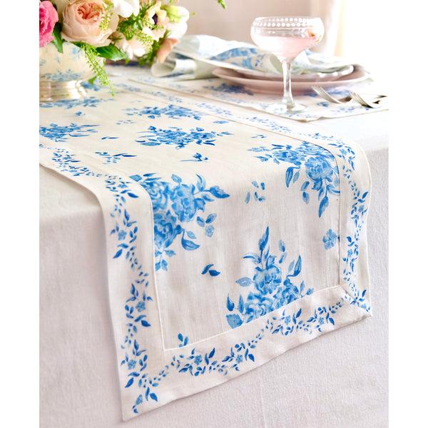 Solino Home Jolie Fleur Table Runner Blue Floral